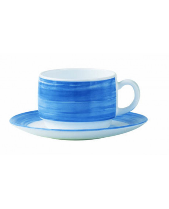 Tasse à thé rond bleu verre 19 cl Ø 7,8 cm Brush Arcoroc