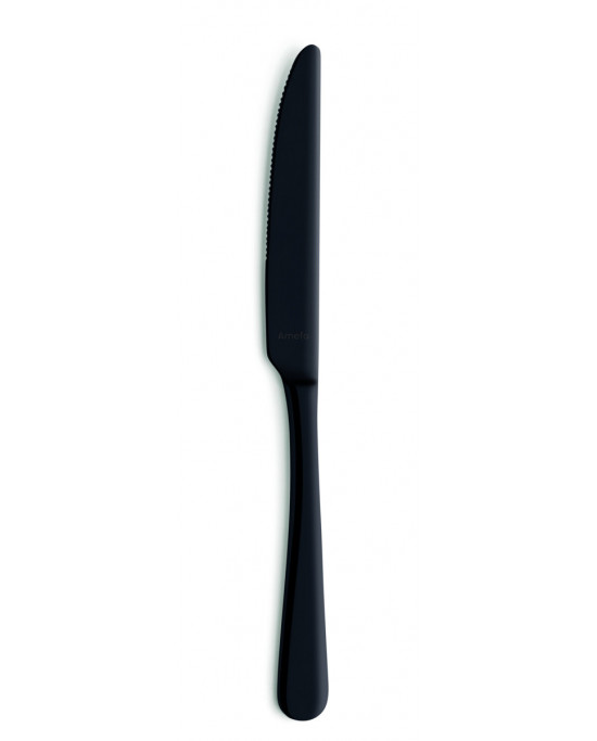 Couteau de table monobloc cranté noir 23,5 cm Austin Pvd Black Amefa