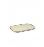 Assiette plate rectangulaire ivoire grès 32x23 cm Merci Serax