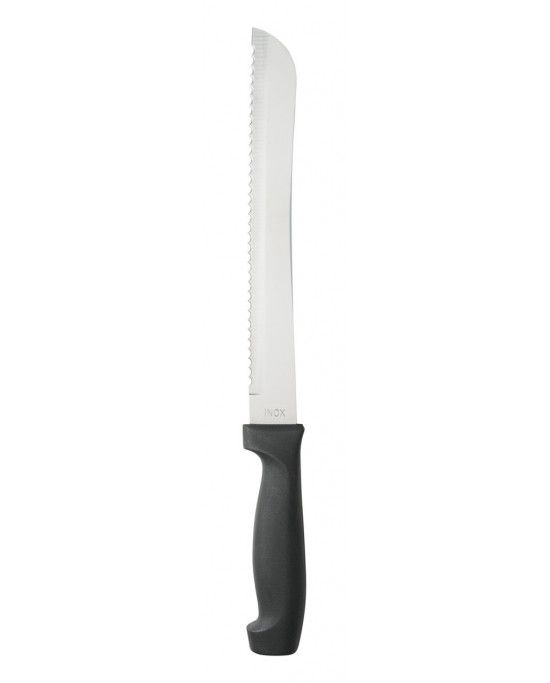 Couteau à pain 20 cm inox plastique microdentée