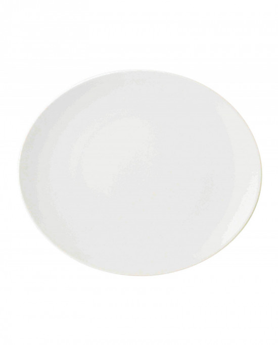 Assiette à steak ovale blanc porcelaine 30x25,5 cm
