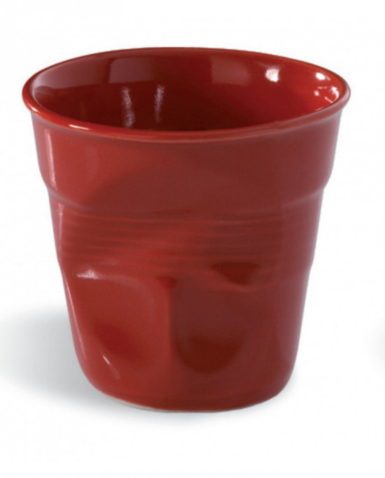 Gobelet rond rouge piment porcelaine 8 cl Ø 6,5 cm Froisse Revol