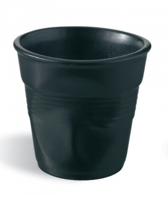 Gobelet rond noir porcelaine 8 cl Ø 6,5 cm Froisse Revol