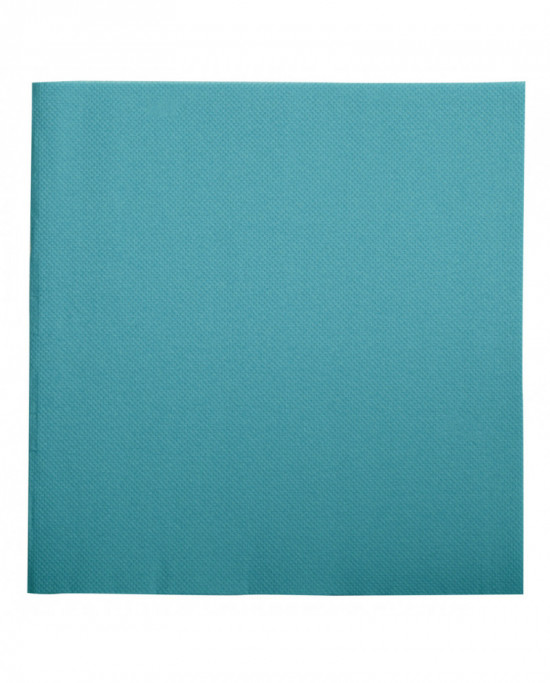 Serviette bleu lagon ouate de cellulose 38x38 cm Lisah Pro.mundi (50 pièces)