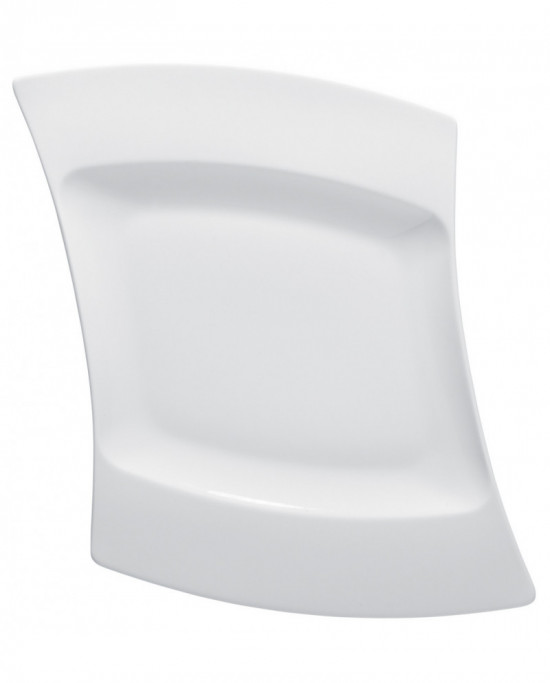 Assiette plate rectangulaire blanc porcelaine 31x26 cm Wing