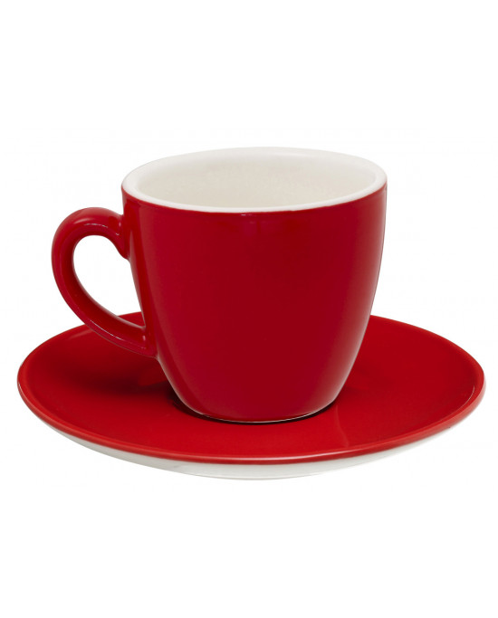 Tasse à cappuccino / thé rond rouge porcelaine 20 cl Ø 9 cm Emotions Pro.mundi