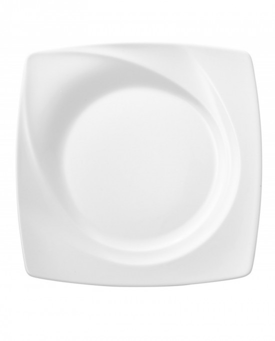 Assiette plate carré blanc porcelaine 27,5x27,5 cm Celebration