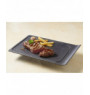 Assiette à steak rectangulaire noir porcelaine 39,5x24 cm Basalt Revol