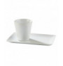 Sous-tasse à thé / déjeuner gourmand rectangulaire blanc porcelaine 21 cm Edina Pro.mundi