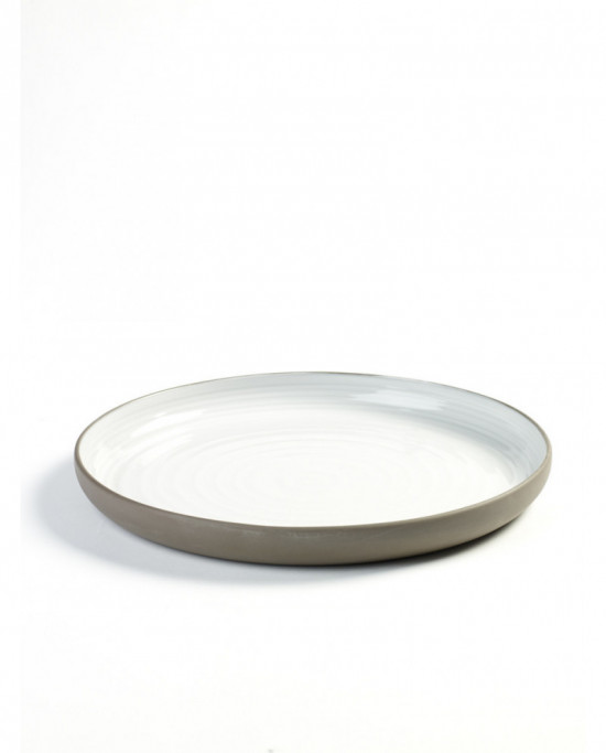 Assiette plate rond taupe porcelaine Ø 26,8 cm Dusk Serax