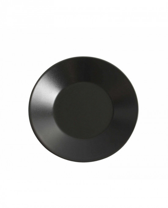Assiette plate rond noir grès Ø 21 cm Bazik Noir