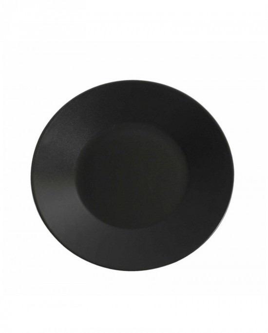 Assiette plate rond noir grès Ø 25 cm Bazik Noir