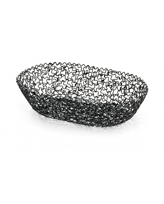 Corbeille ovale noir 22x14x5 cm 5 cm Boucle Tablecraft