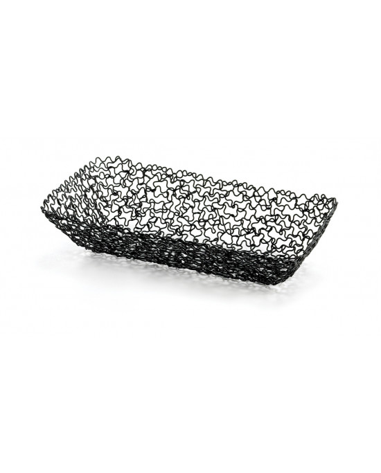Corbeille rectangulaire noir 20x11,5x4 cm 4 cm Boucle Tablecraft