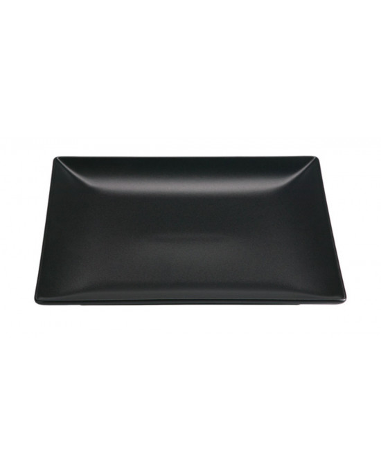 Assiette plate carré noir grès 21x21 cm Bazik Noir
