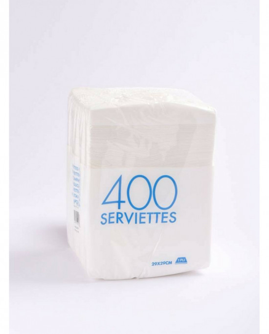 Serviette blanc ouate de cellulose 30x30 cm  (400 pièces)