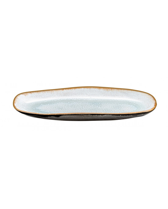 Plat ovale bleu grès 35,5 cm Shadow Medard De Noblat