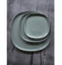 Assiette coupe plate carré bleu porcelaine 30x30 cm Ikon Astera