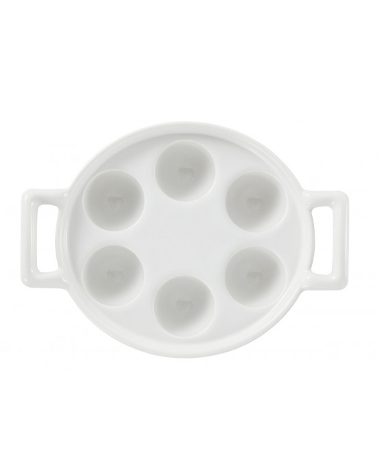 Plat à escargots ovale blanc porcelaine 14x12,7 cm Belle Cuisine Revol