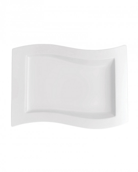 Assiette gourmet rectangulaire ivoire porcelaine 33x24 cm New Wave Villeroy & Boch
