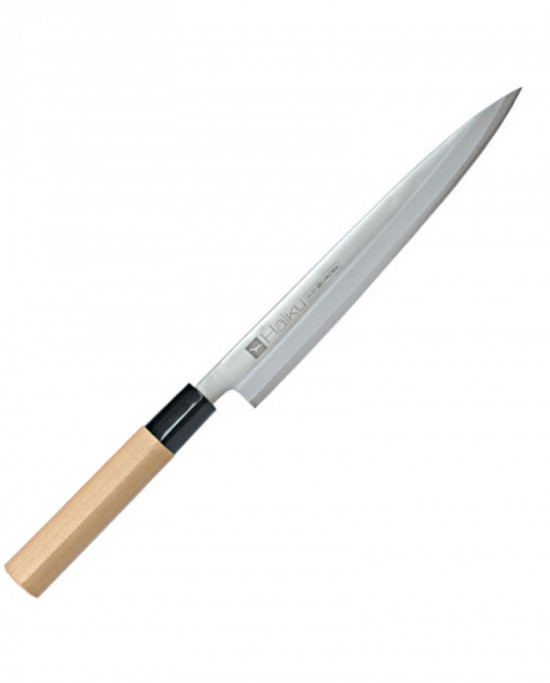 Couteau sashimi 21 cm acier bois unie Haiku