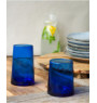 Gobelet forme haute en verre recyclé soufflé bouche bleu 33 cl Lily Pro.mundi