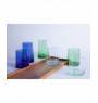 Gobelet forme haute en verre recyclé soufflé bouche bleu 33 cl Lily Pro.mundi