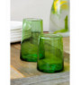 Gobelet forme haute en verre recyclé soufflé bouche vert 33 cl Lily Pro.mundi