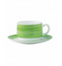 Tasse à thé rond vert verre 19 cl Ø 7,8 cm Brush Arcoroc
