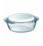 Cocotte avec couvercle rond transparent verre borosilicate Ø 21 cm
