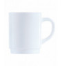 Mug empilable rond blanc verre 25 cl Ø 7,2 cm Restaurant Blanc Arcoroc