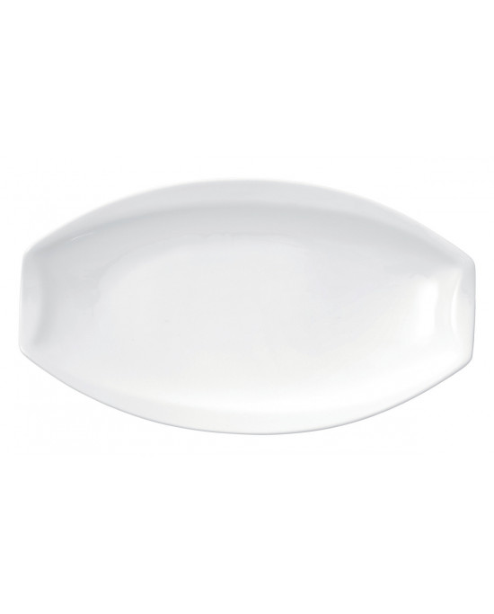 Assiette plate ovale blanc porcelaine 22x12 cm Matcha Pro.mundi