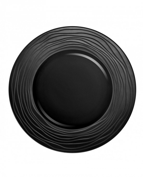 Assiette plate rond noir grès Ø 31,5 cm Escale Medard De Noblat