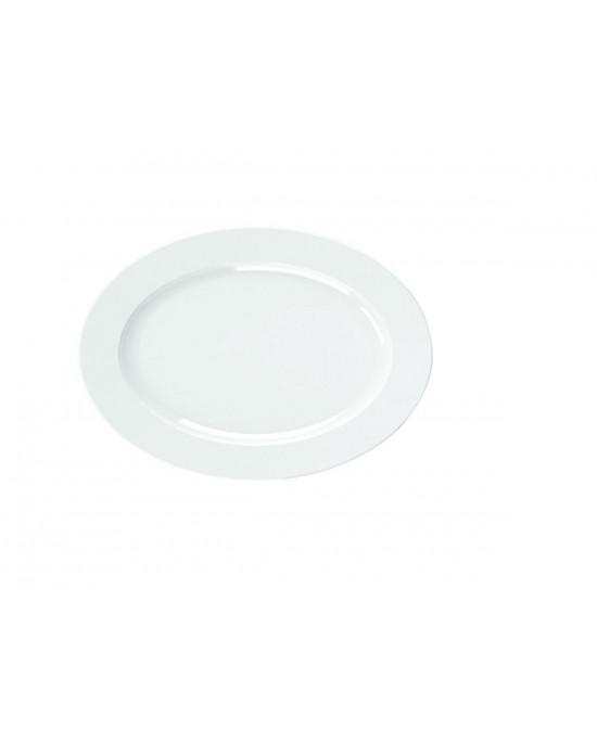 Assiette plate ovale blanc porcelaine 32x23 cm Brasserie Astera