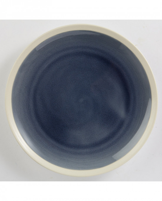 Assiette plate rond bleu grès Ø 22 cm Winter Pro.mundi