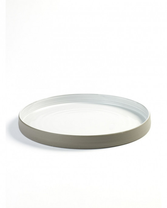 Assiette plate rond taupe porcelaine Ø 25,5 cm Dusk Serax