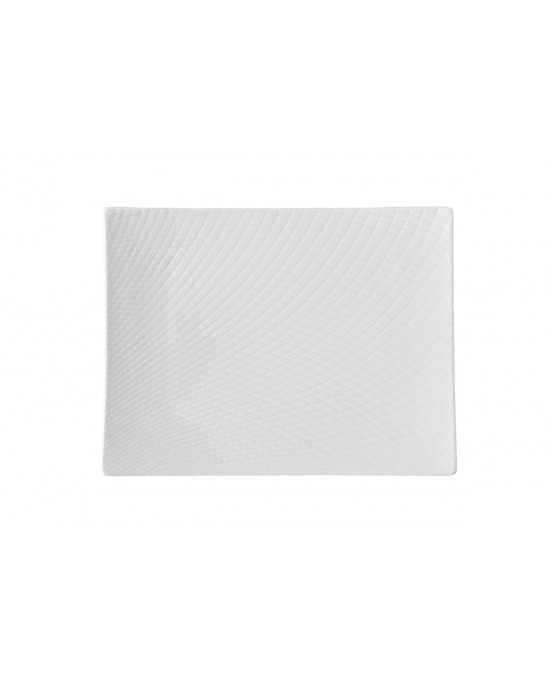 Assiette plate rectangulaire blanc porcelaine 22x17 cm Okito Pro.mundi