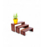 Présentoir rectangulaire brun bois 40 cm Nature Zepe (3 pièces)