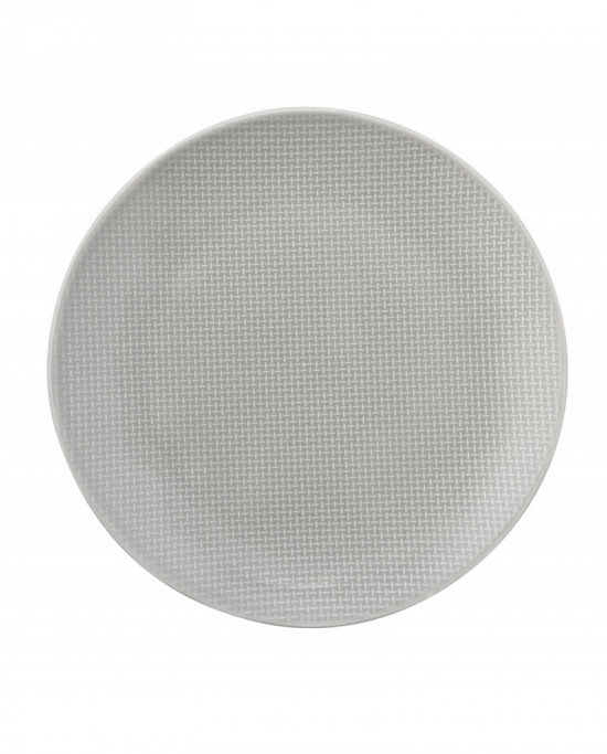 Assiette coupe plate rond gris grès Ø 20 cm Linen Vaisselle Pro.mundi