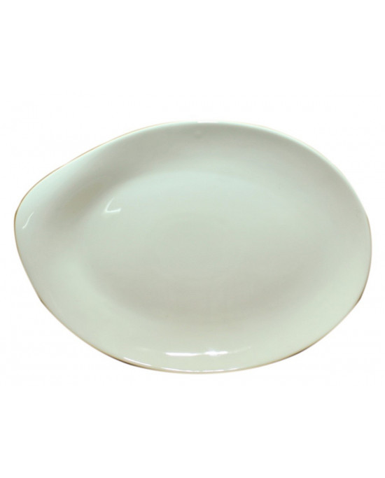 Assiette plate ovale blanc porcelaine 27x20 cm Moving Astera