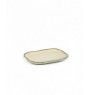 Assiette plate rectangulaire ivoire grès 14,5x10,5 cm Merci Serax