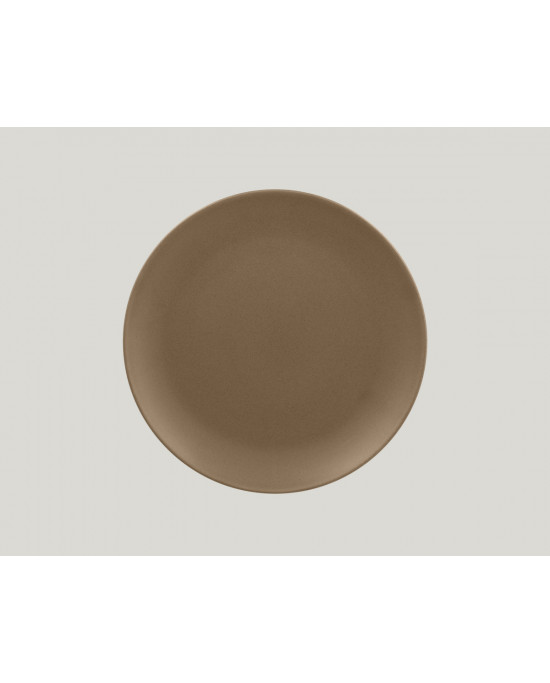 Assiette coupe plate rond marron porcelaine Ø 24 cm Genesis Rak