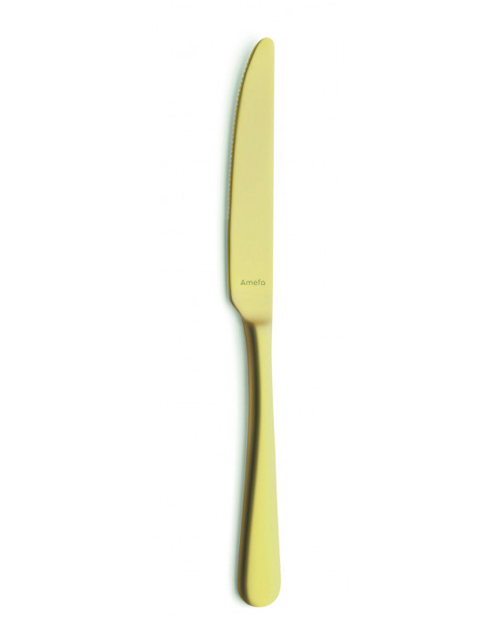 Couteau de table monobloc cranté or 23,5 cm Austin Pvd Or Amefa