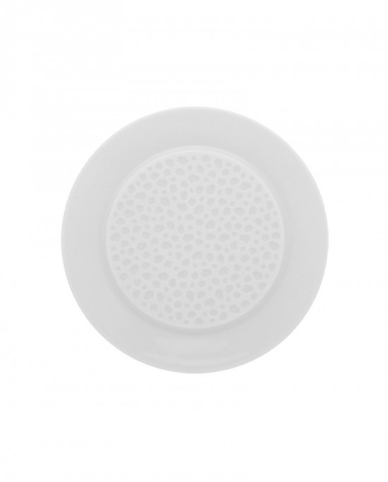 Assiette à pain rond blanc porcelaine Ø 14 cm L' Perles De Rosee Blanches Degrenne