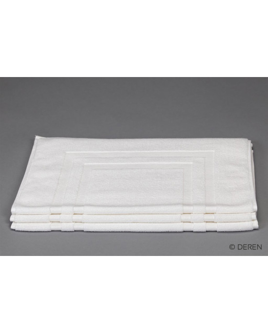 Sachet 3 tapis de bain blanc 50x70 cm 650 g/m² coton  (3 pièces)
