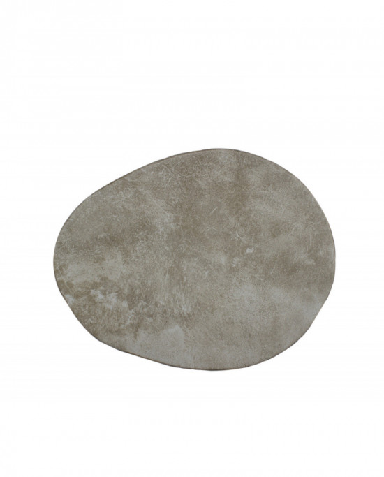 Assiette extra plate ovale beige grès 26,5x20 cm Marble Pro.mundi