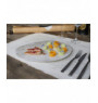Assiette extra plate ovale beige grès 26,5x20 cm Marble Pro.mundi