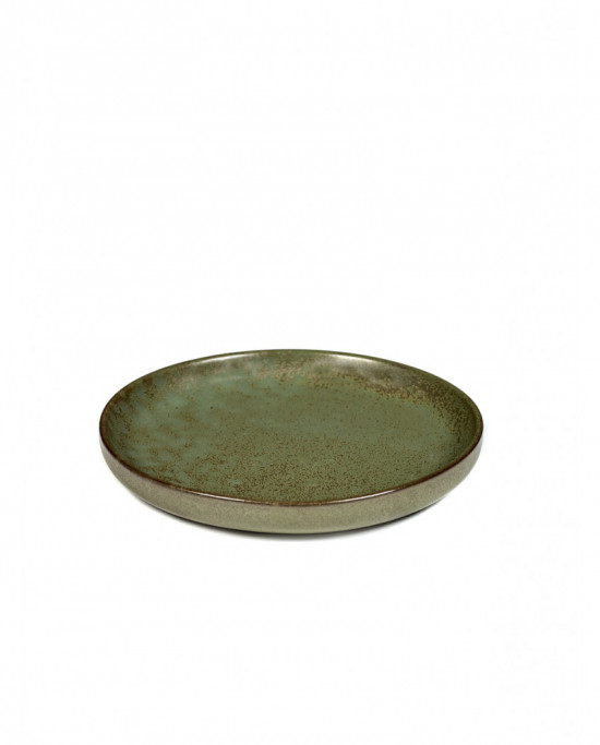 Assiette plate rond vert grès Ø 16 cm Surface Serax