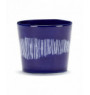 Tasse à café rond lapis lazuli swirl - stripes blancs grès 25 cl Ø 7,5 cm Feast By Ottolenghi Serax