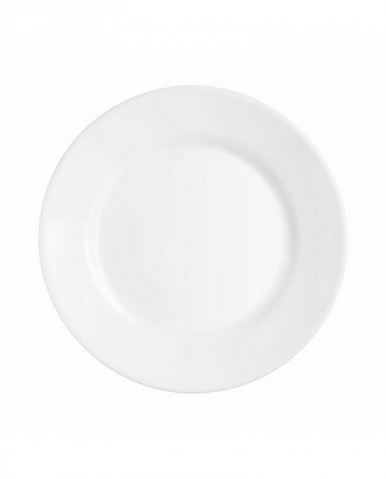 Assiette plate rond blanc verre Ø 25,4 cm Restaurant Blanc Arcoroc